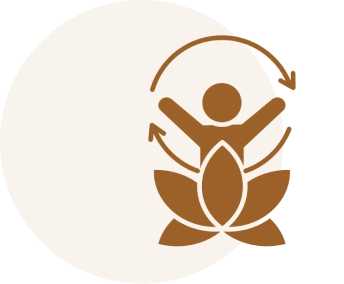 Person in lotus pose with arrows.